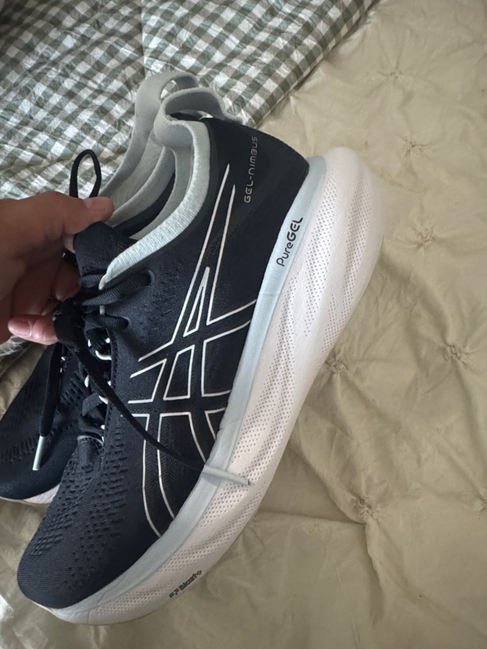 Asics Black and White Running Shoes